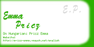 emma pricz business card